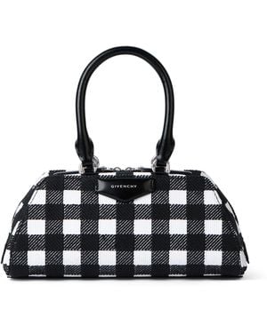 Givenchy Mini Check Antigona East-West Top-Handle Bag - Black