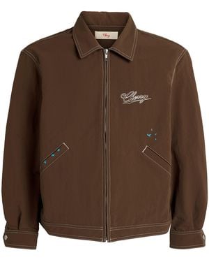 CHERRY LA Embroidered Running Jacket - Brown