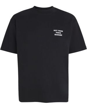 Drole de Monsieur Cotton Slogan T-Shirt - Black
