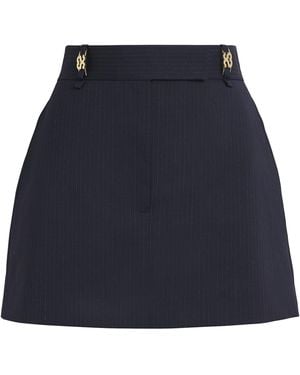 Sandro Wool-Blend Pinstripe Mini Skort - Blue