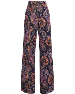 Etro Paisley Flared Jeans - Purple