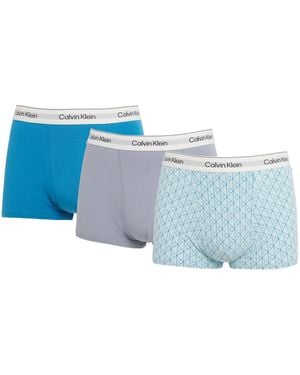 Calvin Klein Stretch-Cotton Relaxed Icon Trunks - Blue