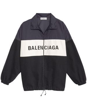 Balenciaga Logo Zip-Up Track Jacket - Blue