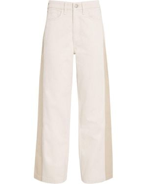 Rag & Bone Two-Tone Logan Wide-Leg Jeans - White