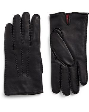Dents Leather Cashmere-Lined Levens Gloves - Black