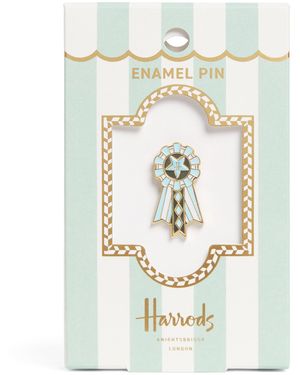 Harrods Enamel Rosette Pin Badge - Metallic