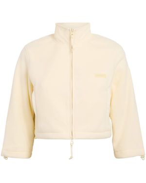 Skims Cropped Fleece Jacket - Natural
