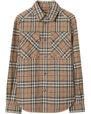 Burberry Relaxed Check-Patch Sweatshirt - Brown