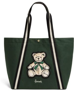 Harrods Medium Henry Bear Tote Bag - Green