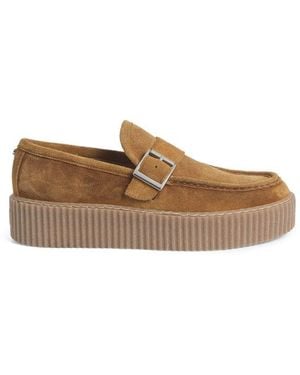 Weekend by Maxmara Suede Platform Loafers - Brown