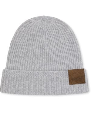 Tom Ford Cashmere Logo Beanie - Grey