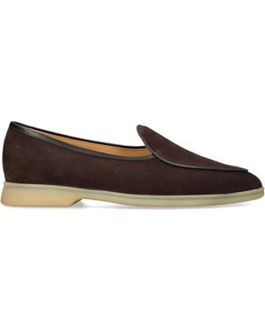Baudoin & Lange Suede Stride Loafers - Brown