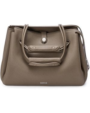 Loewe Large Grained Leather Madrid Shoulder Bag - Brown