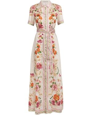 Mary Katrantzou Satin Como Maxi Dress - White
