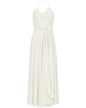 Alaïa Draped Jersey Halterneck Maxi Dress - White