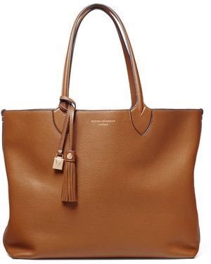 Aspinal of London Leather Hudson Tote Bag - Brown