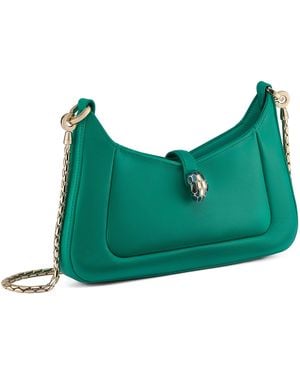 BVLGARI Leather Serpenti Baia Shoulder Bag - Green