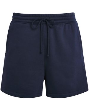 Skims Cotton-Blend Fleece Lounge Shorts - Blue