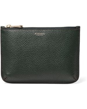 Aspinal of London Large Leather Ella Pouch - Green