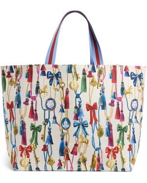 Harrods Large Tassel Tote Bag - Red