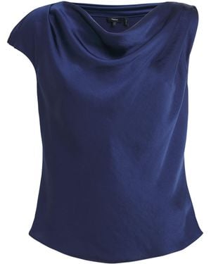 Theory Crushed Satin Sleeveless Blouse - Blue