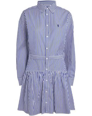 Polo Ralph Lauren Cotton Stripe Mini Shirt Dress - Blue