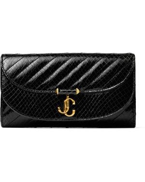 Jimmy Choo Quilted Leather Curve Chain Wallet - Black