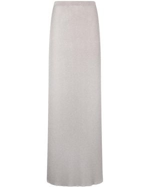 Tom Ford Knitted Micro-Sequin Maxi Skirt - White