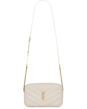 Saint Laurent Leather Loulou Camera Bag - Natural