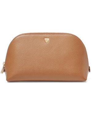 Aspinal of London Small Grained Leather Cosmetics Case - Brown
