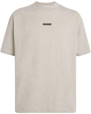 Fear Of God Cotton Marl Oversized Logo T-Shirt - White