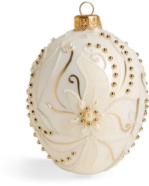 Harrods Embellished Egg Bauble - Natural