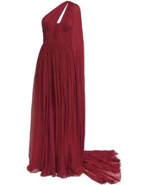 Zuhair Murad Silk Ruched Gown - Red