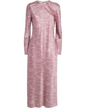 Veronica Beard Silk-Blend Floral Gemma Midi Dress - Pink