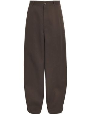 Lemaire Twill Barrel Trousers - Brown