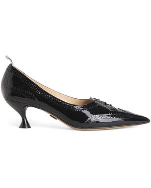 Thom Browne Patent Leather Wingtip Court Shoes 50 - Black