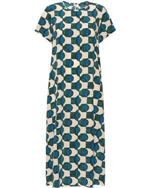 Weekend by Maxmara Silk Printed Midi Dress - Green