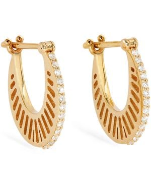 L'Atelier Nawbar Small And Diamond Cosmic Flat Ray Earrings - Metallic