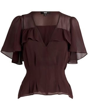 PAIGE Silk Willa Blouse - Brown