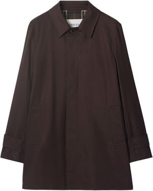 Burberry Cotton Gabardine Short Car Coat - Brown