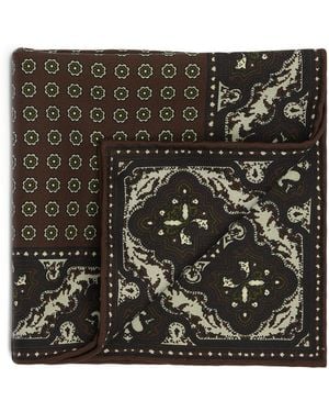 dunhill Mulberry Silk Paisley Pocket Square - Black