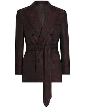 Dolce & Gabbana Virgin Wool-Silk Blend Smoking Jacket - Black