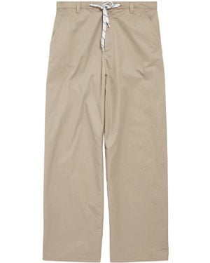 Balenciaga Cotton Drawstring Oversized Chinos - Natural