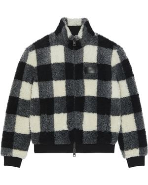 Givenchy Fleece Check Bomber Jacket - Black