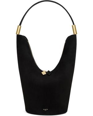 Alaïa Medium Suede-Leather Shape Bucket Bag - Black