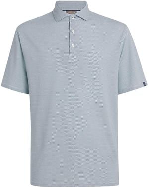 Kjus Pima Cotton Printed Hollow Polo Shirt - Blue