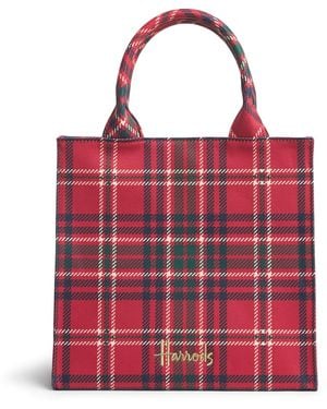 Harrods Small Tartan Tote Bag - Red