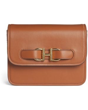 Harrods Leather Snaffle Cross-Body Bag - Brown