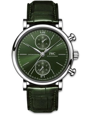 IWC Schaffhausen Stainless Steel Portofino Chronograph Watch - Green