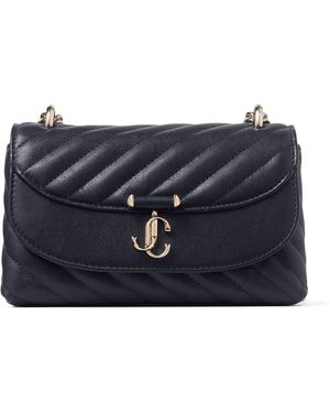 Jimmy Choo Medium Quilted Leather Curve Cross-Body Bag - Blue